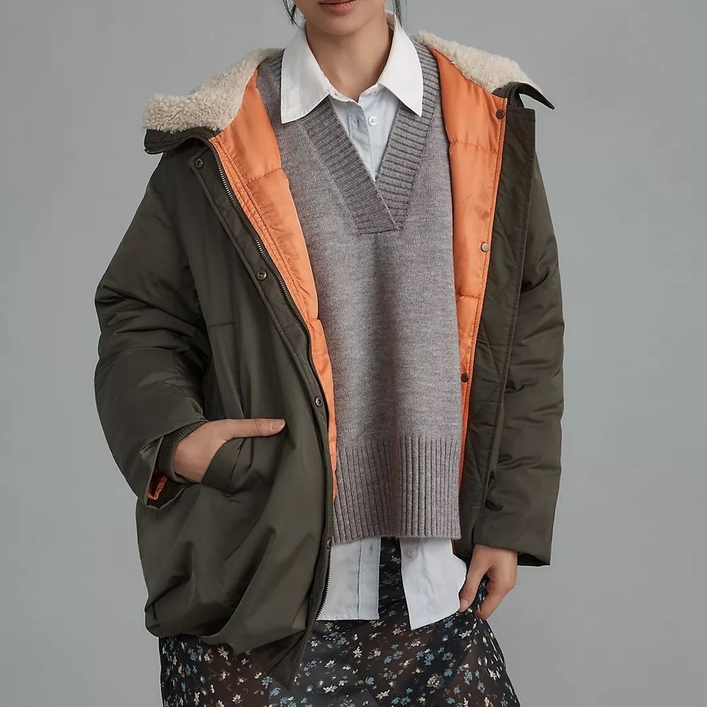 Anthropologie Pilcro Hooded Bubble Jacket XL